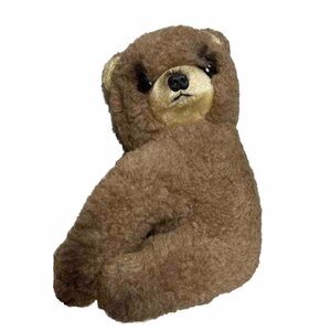 KAMAR Japan Vtg 1968 9” Plush Sloth Stuffed Animal Rare Find Wool plushie Bear